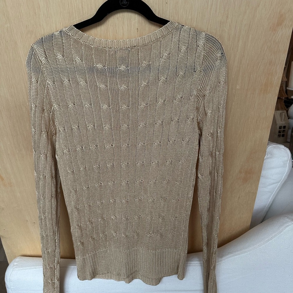 Harold’s Cable Knit Gold Sweater